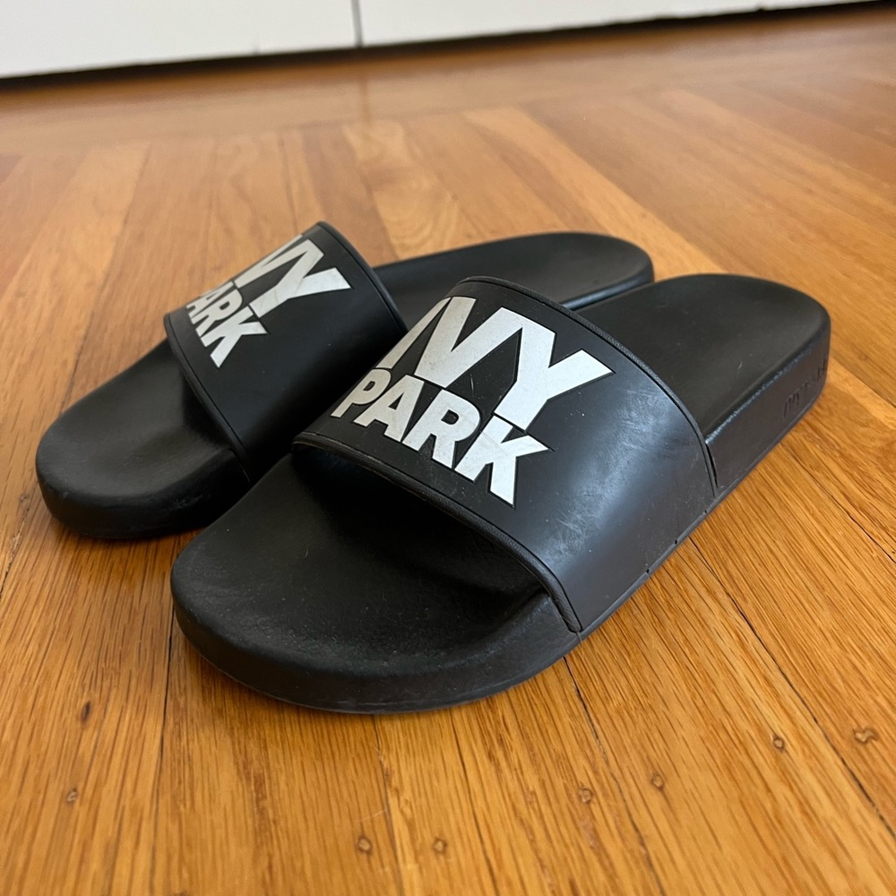 IVY PARK Black Slide Sandals